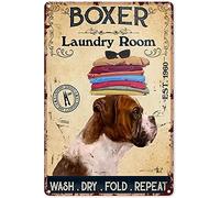Laundry Wall Decor Boxer Laundry Room Wash Dry Fold Repeat Metal Sign Decor Tin Aluminum Sign Wall Art Retro Metal Poster for Door Laundry Room Home Farmhouse 8x12 Inch