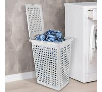 Laundry Washing Basket Hamper Storage Bathroom Linen Clothes Lid Rattan Plastic