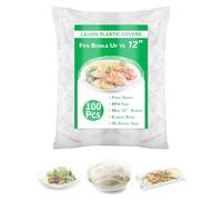 Lauon Plastic Bowl Covers for Sourdough Bread Fermentation, Large Disposable Elastic Food Packaging, Fits 42cm Bowls, Shower Caps for Banneton Bread Proofing Baskets (42cm)