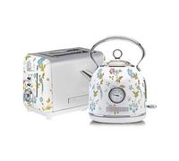 Laura Ashley 1.7L Dome Kettle and 2 Slice Toaster Elveden White