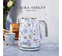 Laura Ashley 1.7L Electric Kettle Fast Boil Stainless Steel 3KW Elveden White