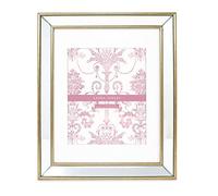 Laura Ashley 11x14 (Matted 8x10) Gold Beveled Mirror Picture Frame, Classic Mirrored Frame with Deep Slanted Angle, Wall-Mountable, Made for Photo Gallery and Wall Art, (11x14 (Matted 8x10), Gold)