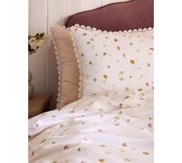 Laura Ashley 2 Pack Pure Cotton Neve Floral Pillowcases Cream Mix