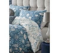 Laura Ashley 2 Pack Pure Cotton Sateen Parterre Pillowcases Blue Mix