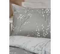 Laura Ashley 2 Pack Pure Cotton Sateen Pussy Willow Pillowcases Silver Grey