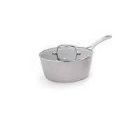 Laura Ashley 20 cm Large Saucepan with Lid - PFOA-Free Forged Aluminium Non Stick Cooking Pan 2.6L - Easy to Wash & Oven Safe with 10-Years Guarantee - Multi Hob, Induction Compatible - Dark Dove Grey