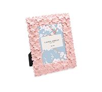 Laura Ashley 2x3 Pink Flower Textured Hand-Crafted Resin Picture Frame w/Easel & Hook for Tabletop & Wall Display, Decorative Floral Design Home D cor, Photo Gallery, Art (2x3, Pink)