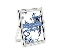 Laura Ashley 2x3 Silver Bamboo Metal Picture Frame (Vertical) with Pull-Out Easel Stand, Made for Tabletop, Counterspace, Shelf and Desk (2x3, Silver)