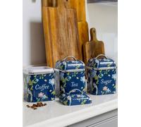 Laura Ashley 3 Canister Set, Elveden Navy Black
