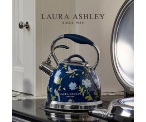 Laura Ashley 3L Stovetop Whistling Kettle Stainless Steel for Gas,Induction Hob