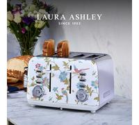 Laura Ashley 4 Slice Toaster Elveden White Silver