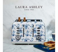 Laura Ashley 4 Slice Toaster Wide Slots with 7 Browning Control Stainless Steel