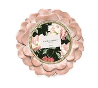 Laura Ashley 4x4 Pink with Gold Round Resin Ornate Flower Design Picture Frame with Beaded Border, for Tabletop and Wall Display, Floral Home D cor (Pink with Gold)