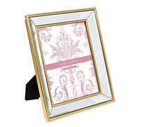 Laura Ashley 4x4 Silver Beveled Mirror Picture Frame, Classic Mirrored Frame with Deep Slanted Angle, Wall-Mountable, Made for Tabletop Display, Photo Gallery and Wall Art, (4x4, Silver)