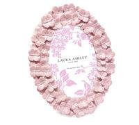 Laura Ashley 4x6 Blush Hydrangea Flower Textured Hand-Crafted Resin Oval Picture Frame with Easel & Hook, Tabletop & Wall Display, Decorative Floral Design Home Décor, Art, Photo Gallery (4x6, Blush)