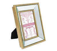 Laura Ashley 4x6 Gold Beveled Mirror Picture Frame, Classic Mirrored Frame with Deep Slanted Angle, Wall-Mountable, Made for Tabletop Display, Photo Gallery and Wall Art, (4x6, Gold)