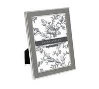 Laura Ashley 4x6 Gray Enamel Picture Frame, Silver Metal Edge with Easel, for Countertop, Counterspace, Tabletop Display, Bookshelf, Desk, Wall Décor, Photo Gallery (4x6, Gray W/Silver)