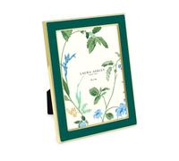Laura Ashley 4x6 Hunter Green Enamel Picture Frame, Gold Metal Edge with Easel, for Countertop, Tabletop Display, Bookshelf, Desk, Wall Décor, Photo Gallery (4x6, Hunter Green W/Gold)