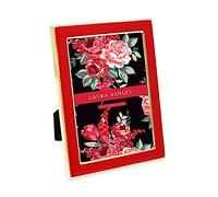 Laura Ashley 4x6 Red Enamel Picture Frame, Gold Metal Edge with Easel, for Countertop, Counterspace, Tabletop Display, Bookshelf, Desk, Wall Décor, Photo Gallery (4x6, Red W/Gold)