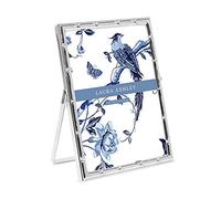 Laura Ashley 4x6 Rose Gold Bamboo Metal Picture Frame (Vertical) with Pull-Out Easel Stand, Made for Tabletop, Counterspace, Shelf and Desk