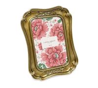 Laura Ashley (4x6 Vintage-Inspired Simple Ornate Picture Frame, Horizontal & Vertical for Tabletop and Wall Display, Home D cor, Floral, Resin Frame (4x6, Gold)