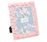 Laura Ashley 4x6 White & Gold Flower Textured Hand-Crafted Resin Picture Frame w/Easel & Hook for Tabletop & Wall Display, Decorative Floral Design Home Décor, Photo Gallery, Art (4x6, White/Gold)