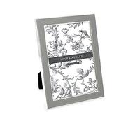 Laura Ashley 5x7 Gray Enamel Picture Frame, Silver Metal Edge with Easel, for Countertop, Counterspace, Tabletop Display, Bookshelf, Desk, Wall Décor, Photo Gallery (5x7, Gray W/Silver)