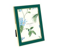 Laura Ashley 5x7 Hunter Green Enamel Picture Frame, Gold Metal Edge with Easel, for Countertop, Tabletop Display, Bookshelf, Desk, Wall Décor, Photo Gallery (5x7, Hunter Green W/Gold)