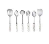 Laura Ashley 6-Pcs Kitchen Utensils Set - Dishwasher Safe, Soft Grip, Heat Resistant Ceramic Handle - Cooking Utensils Set Includes Spatulas for Cooking, Spoon, Slotted Spoon, Ladle, Spaghetti Server