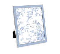Laura Ashley 8x10 Cashmere Blue Enamel Picture Frame, Silver Metal Edge with Easel, for Countertop, Tabletop Display, Bookshelf, Desk, Wall Décor, Photo Gallery (8x10, Cashmere Blue W/Silver)