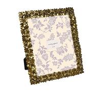 Laura Ashley 8x10 Gold Flower Textured Hand-Crafted Resin Picture Frame w/Easel & Hook for Tabletop & Wall Display, Decorative Floral Design Home Décor, Photo Gallery, Art (8x10, Gold)
