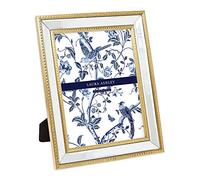 Laura Ashley 8x10 Gold Mirror Bead Picture Frame, Classic Mirrored Frame with Beaded Border, Wall-Mountable, Made for Tabletop Display, Photo Gallery and Wall Art, (8x10, Gold)