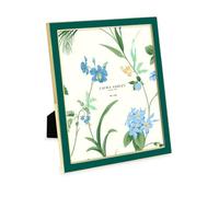 Laura Ashley 8x10 Hunter Green Enamel Picture Frame, Gold Metal Edge with Easel, for Countertop, Tabletop Display, Bookshelf, Desk, Wall Décor, Photo Gallery (8x10, Hunter Green W/Gold)