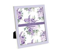 Laura Ashley 8x10 Lavender Enamel Picture Frame, Silver Metal Edge with Easel, for Countertop, Counterspace, Tabletop Display, Bookshelf, Desk, Wall Décor, Photo Gallery (8x10, Lavender W/Silver)