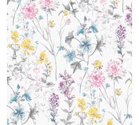 Laura Ashley Abstract Multicolour Wild Meadow Smooth Wallpaper
