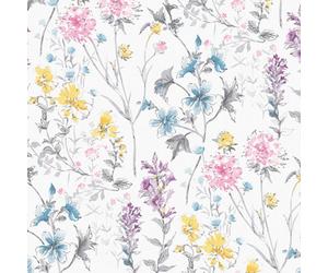Laura Ashley Abstract Multicolour Wild Meadow Smooth Wallpaper