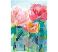 Laura Ashley Abstract Peonies Print In A White Frame - 40 X 50Cm