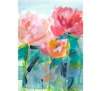Laura Ashley Abstract Peonies Print In A White Frame - 50 X 70Cm