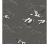 Laura Ashley Animalia Dark Steel Bird Smooth Wallpaper