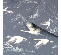 Laura Ashley Animalia Midnight Animal Smooth Wallpaper Sample