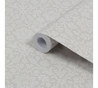 Laura Ashley Annecy Dove Grey Damask Smooth Wallpaper Sample