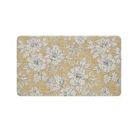 Laura Ashley Anti-fatigue Kitchen Mat, Iris Floral Pattern, Stain Resistant, Water and Fade Resistant, Cooking and Standing Relief, Non-Slip Backing, 17.5 x 32 Inches, Light Yellow