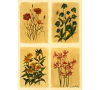 Laura Ashley Antique Flowers Print In A Black Frame - A2