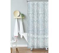 Laura Ashley - Aqua Halsted PEVA Shower Curtain, Elegant Bathroom Décor, Measures 70" x 72", Waterproof