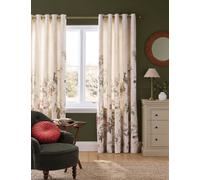 Laura Ashley Attleton Cotton Rich Floral Eyelet Curtains Duck Egg