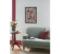 Laura Ashley Aveline Slogan Print in a Black Frame - Black - 70x100