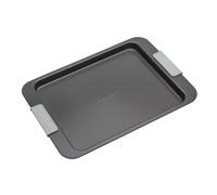 Laura Ashley Baking Tray 33cm - Non Stick Oven Tray with Silicone Handles - Heavy Gauge Carbon Steel Bakeware, Dishwasher & Freezer Safe, PFAS/PFOA Free, Pale Charcoal