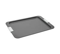 Laura Ashley Baking Tray 40cm Non Stick - Oven Cookie Sheet | Easy Food Release & Quick Cleanup | Carbon Steel Bakeware with Silicone Handles | Pale Charcoal