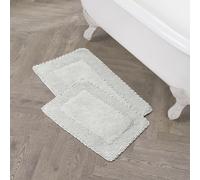 Laura Ashley Bath Rug Set, Cotton, Light Grey, 1'5" x 2'8" (Rectangular)