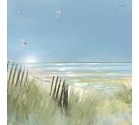 Laura Ashley Beach Walk Print In A Wood Frame - 50 X 50Cm